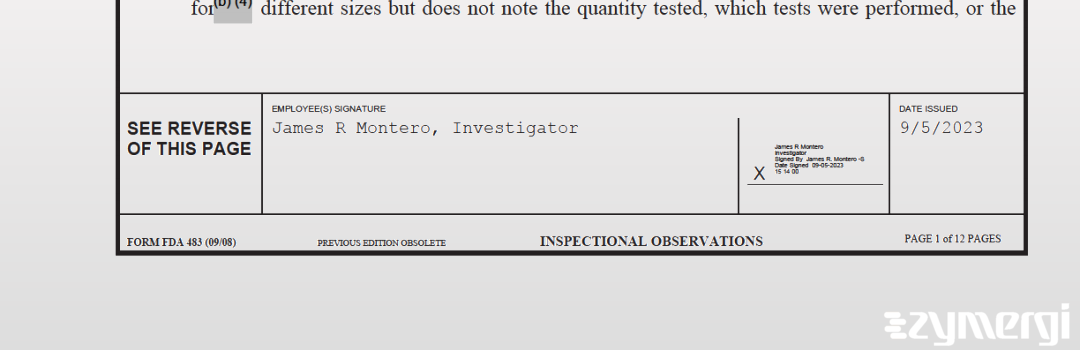 James R. Montero FDA Investigator