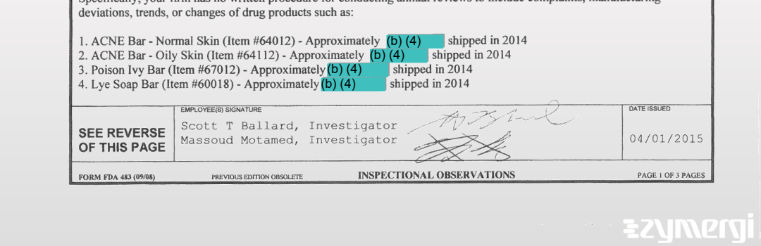 Scott T. Ballard FDA Investigator Massoud Motamed FDA Investigator 