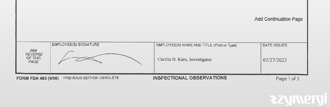 Cecilia H. Kieu FDA Investigator 