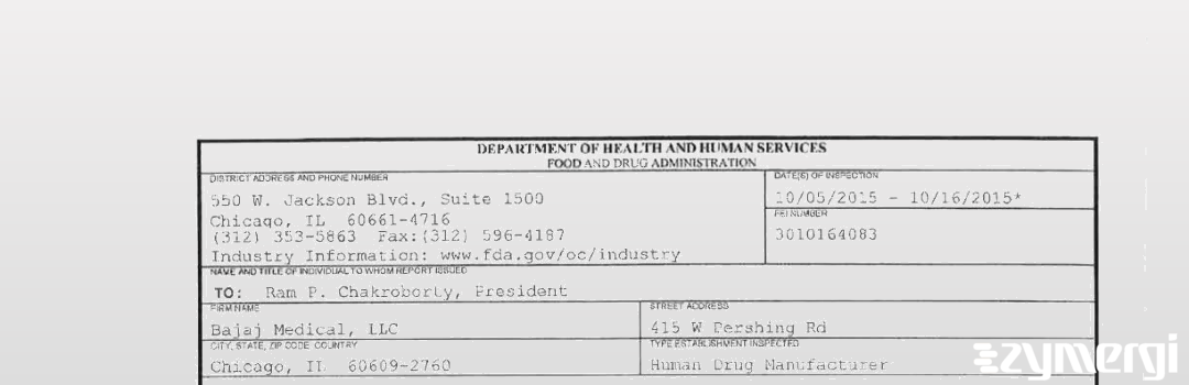 FDANews 483 Bajaj Medical, LLC Oct 16 2015 top