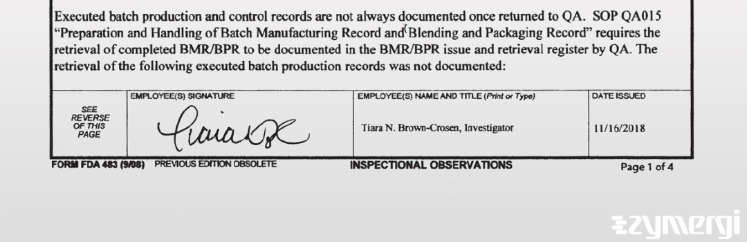 Tiara N. Brown-Crosen FDA Investigator 