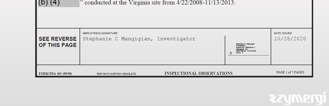 Stephanie C. Mangigian FDA Investigator