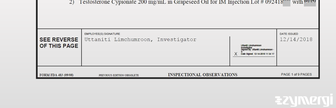 Uttaniti Limchumroon FDA Investigator 