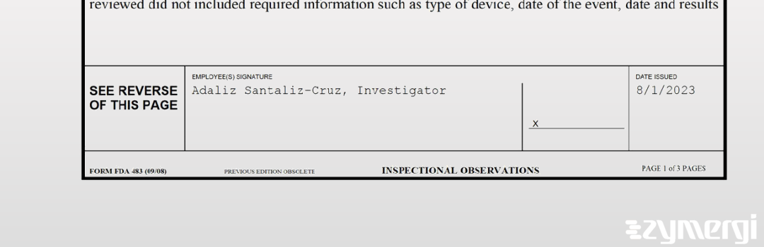 Adaliz Santaliz-Cruz FDA Investigator