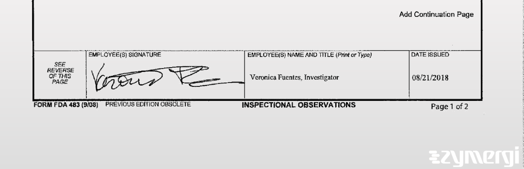 Veronica Fuentes FDA Investigator 