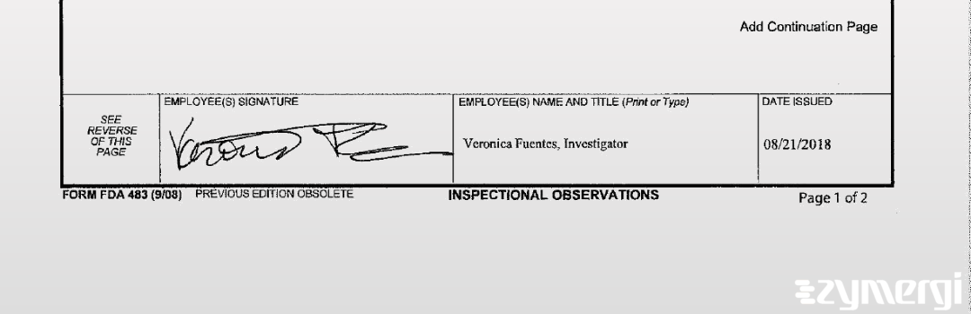 Veronica Fuentes FDA Investigator