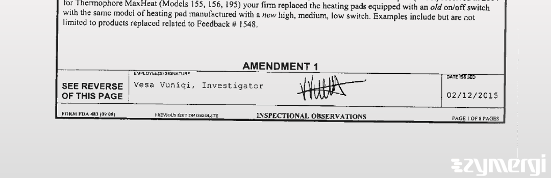 Vesa Vuniqi FDA Investigator