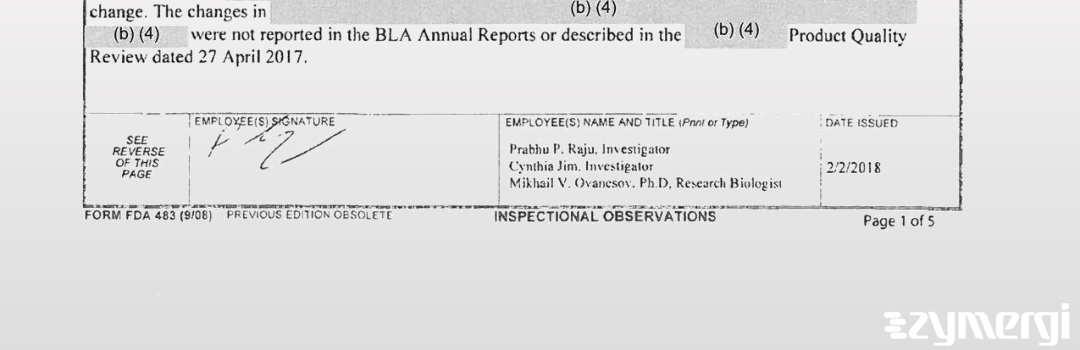 Prabhu P. Raju FDA Investigator Cynthia Jim FDA Investigator 