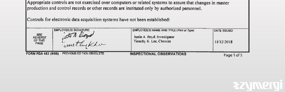 Justin A. Boyd FDA Investigator 