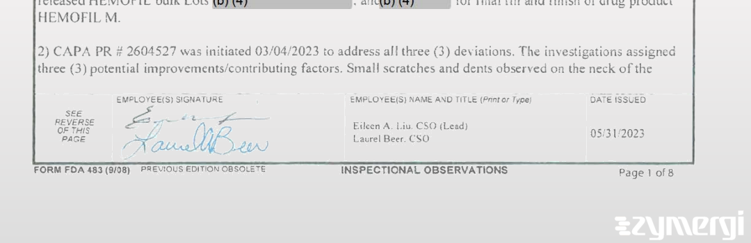 Eileen A. Liu FDA Investigator Laurel A. Beer FDA Investigator Jennifer L. Reed FDA Investigator 