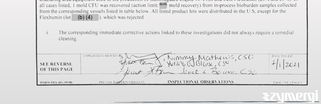 Yvesna C. Blaise FDA Investigator Janet L. Bowen FDA Investigator Nimmy Mathews FDA Investigator