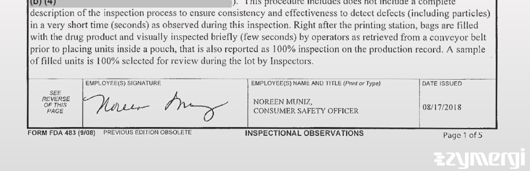 Noreen Muniz FDA Investigator