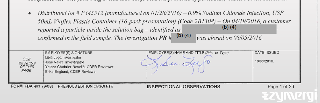 Jose F. Velez FDA Investigator Libia M. Lugo FDA Investigator
