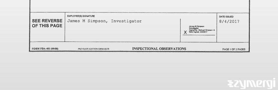 James M. Simpson FDA Investigator