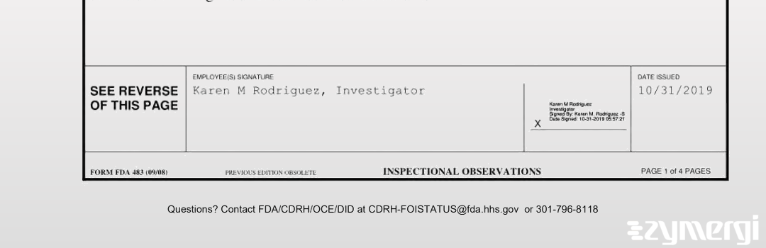 Karen M. Rodriguez FDA Investigator