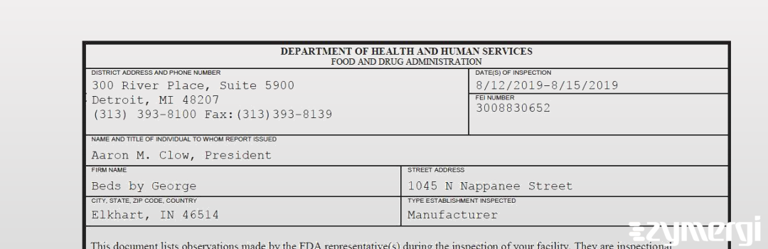 FDANews 483 Beds by George Aug 15 2019 top