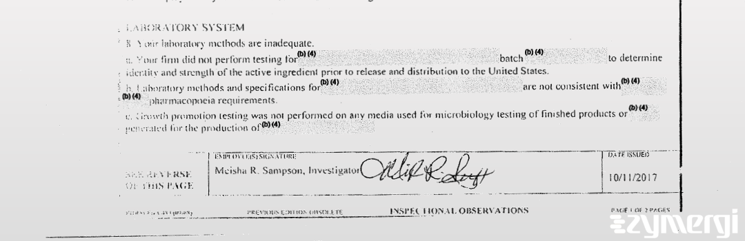 Meisha R. Sampson FDA Investigator