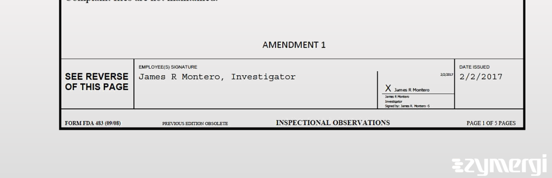 James R. Montero FDA Investigator 