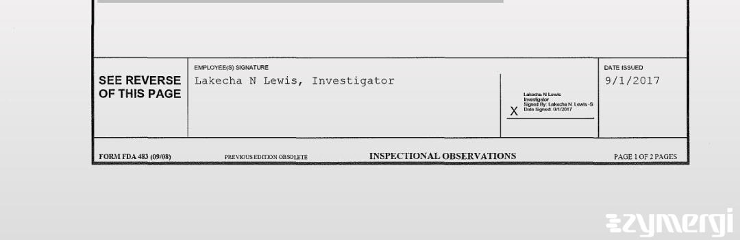 Lakecha N. Lewis FDA Investigator