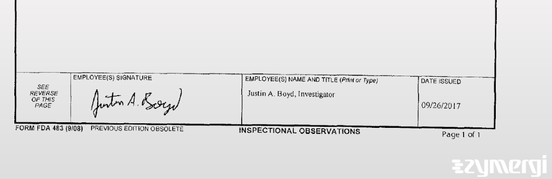 Justin A. Boyd FDA Investigator 