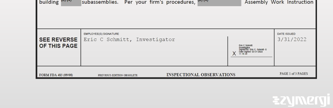 Eric C. Schmitt FDA Investigator