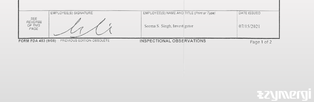 Seema S. Singh FDA Investigator