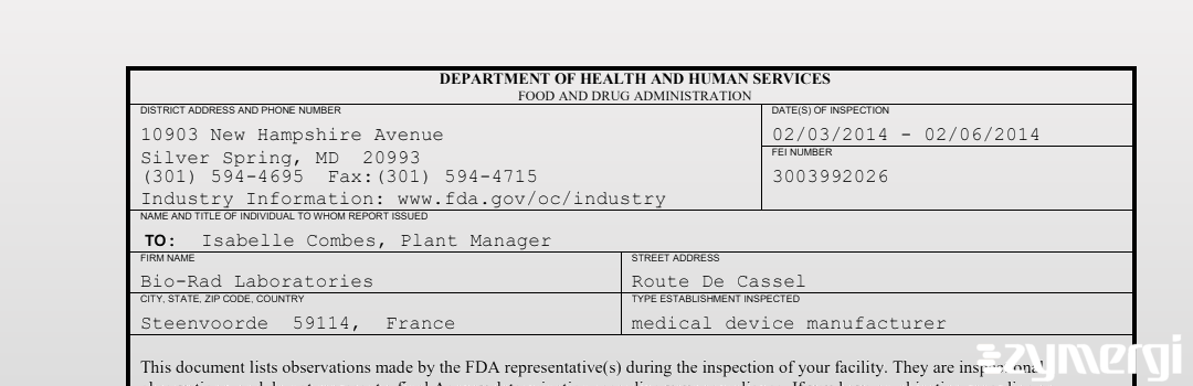 FDAzilla 483 Bio-Rad Laboratories Feb 6 2014 top