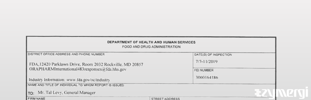 FDANews 483 Bio-Technology General (Israel), Ltd. Jul 11 2019 top