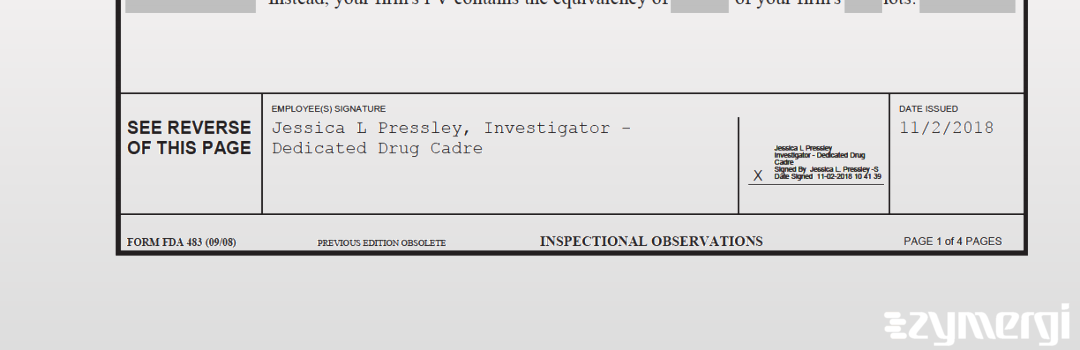 Jessica L. Pressley FDA Investigator