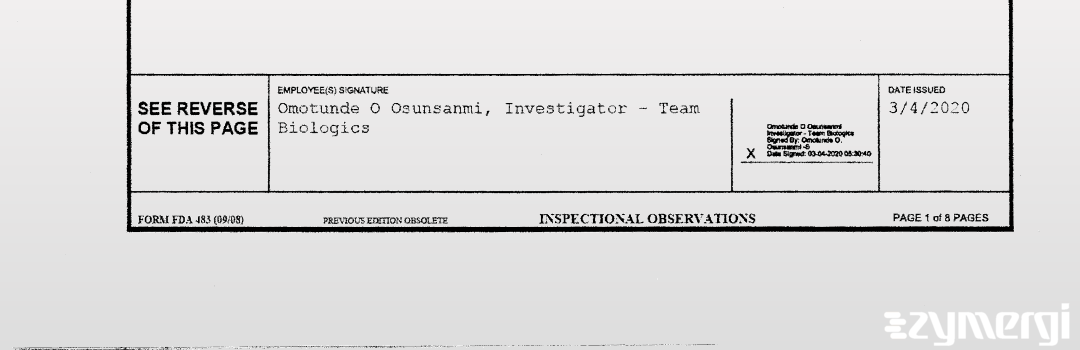 Omotunde O. Osunsanmi FDA Investigator