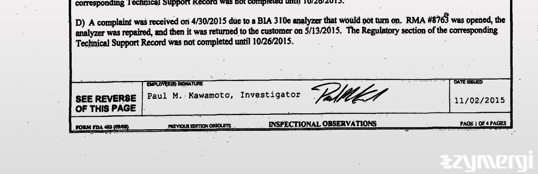 Paul M. Kawamoto FDA Investigator