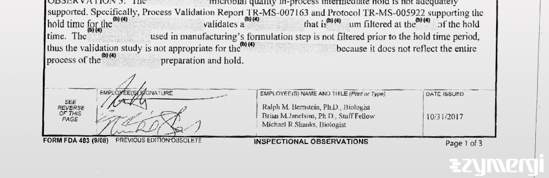 Michael Shanks FDA Investigator