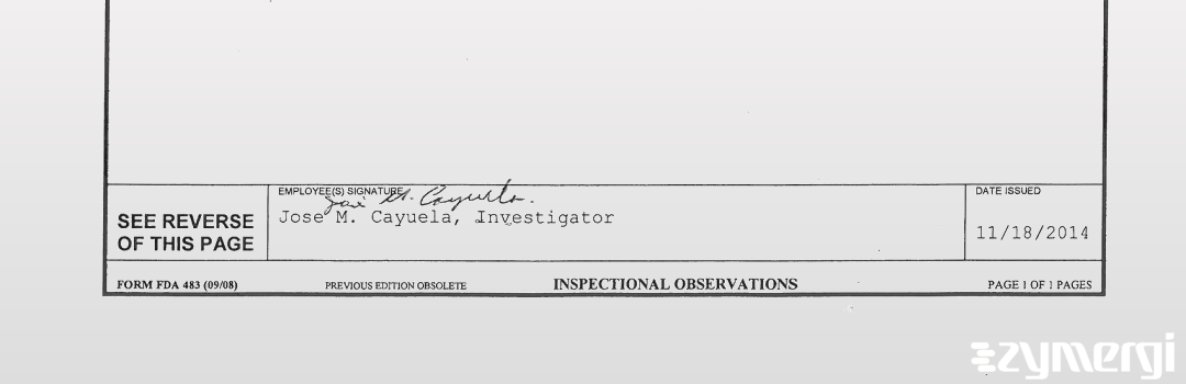 Jose M. Cayuela FDA Investigator