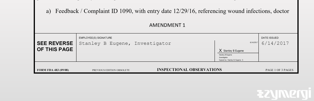 Stanley B. Eugene FDA Investigator 