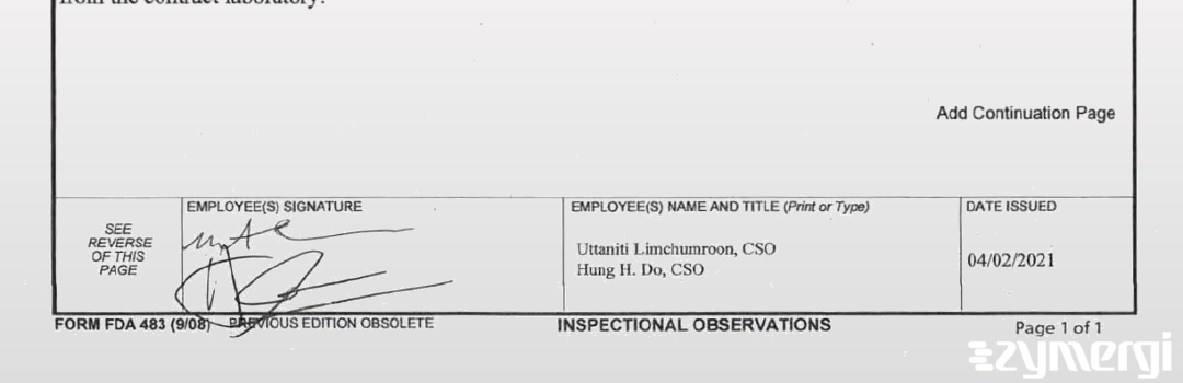 Uttaniti Limchumroon FDA Investigator Hung H. Do FDA Investigator 