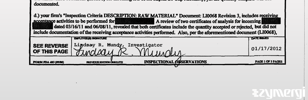 Lindsay R. Hatch FDA Investigator