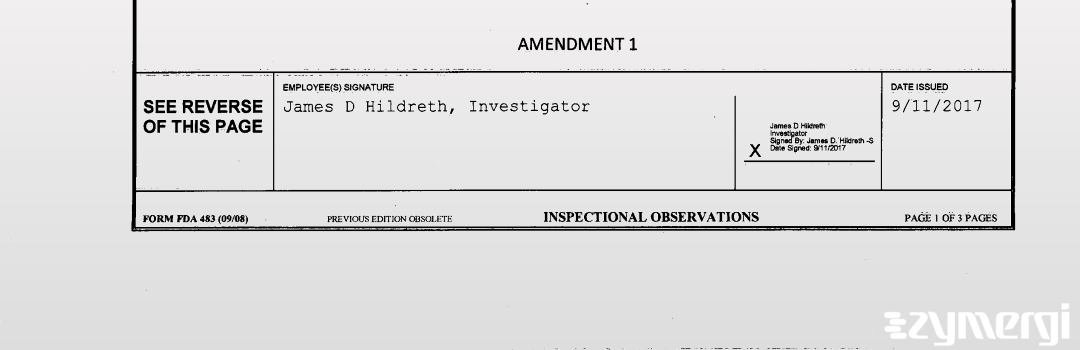 James D. Hildreth FDA Investigator