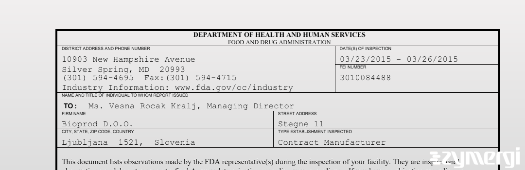 FDANews 483 Bioprod D.O.O. Mar 26 2015 top