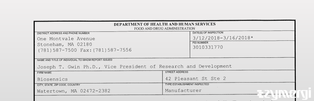 FDANews 483 Biosensics Mar 16 2018 top