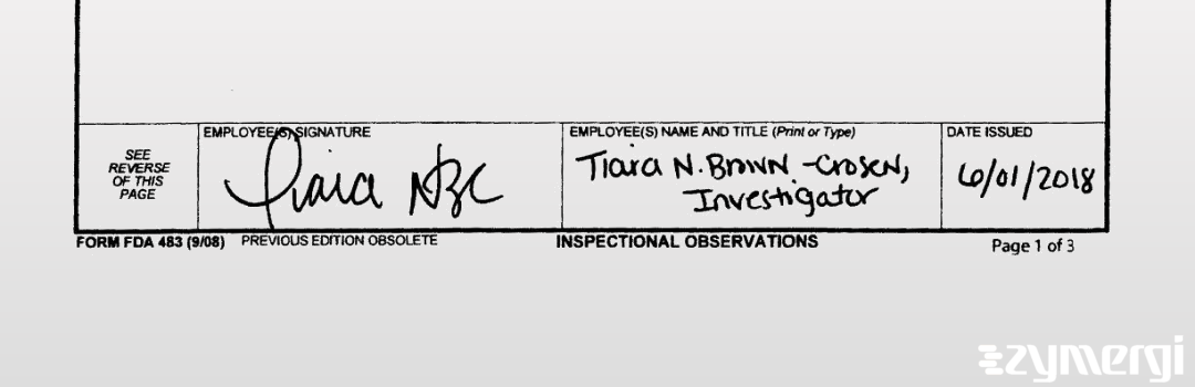 Tiara N. Brown-Crosen FDA Investigator