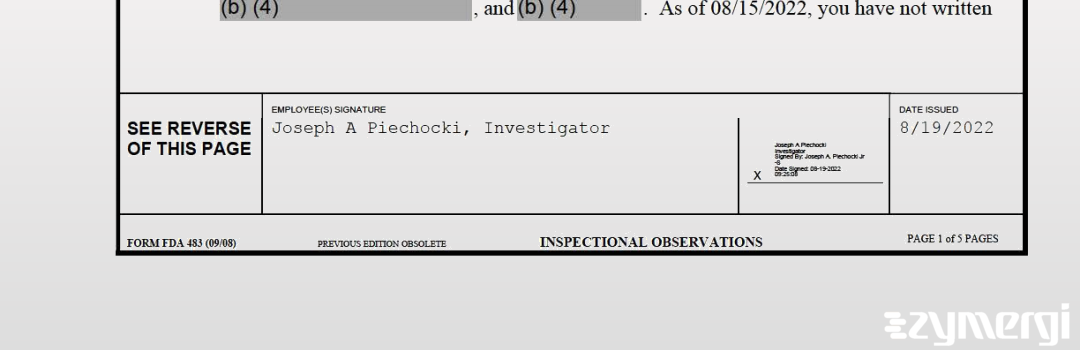 Joseph A. Piechocki FDA Investigator 