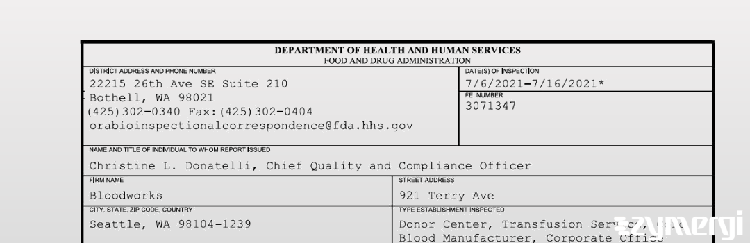 FDANews 483 Bloodworks Jul 16 2021 top