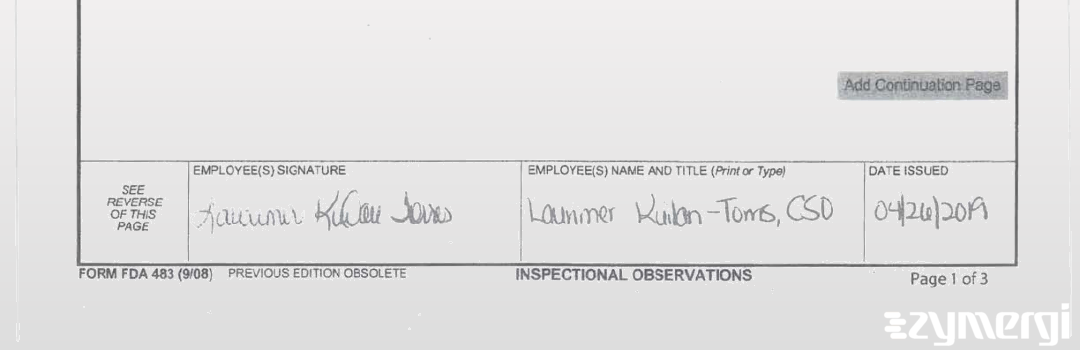 Laurimer Kuilan-Torres FDA Investigator