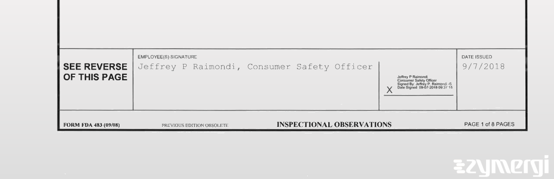 Jeffrey P. Raimondi FDA Investigator 