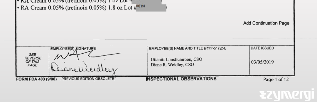 Uttaniti Limchumroon FDA Investigator Diane R. Weidley FDA Investigator