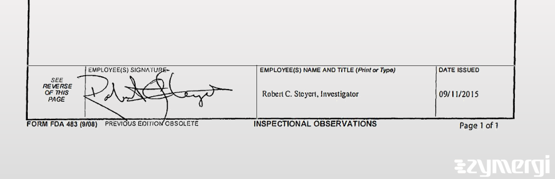 Robert C. Steyert FDA Investigator 