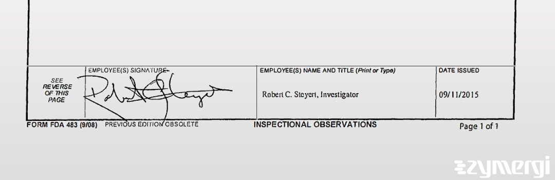 Robert C. Steyert FDA Investigator 
