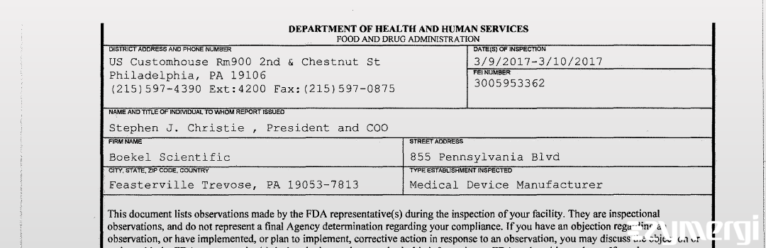 FDANews 483 Boekel Scientific Mar 10 2017 top