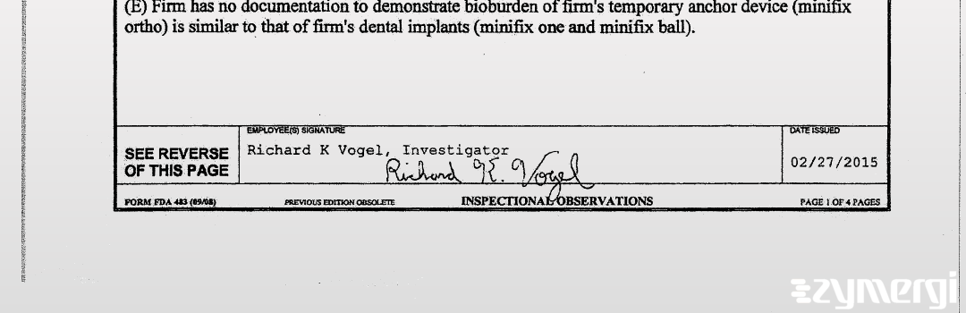 Richard K. Vogel FDA Investigator 