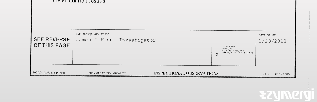 James P. Finn FDA Investigator 